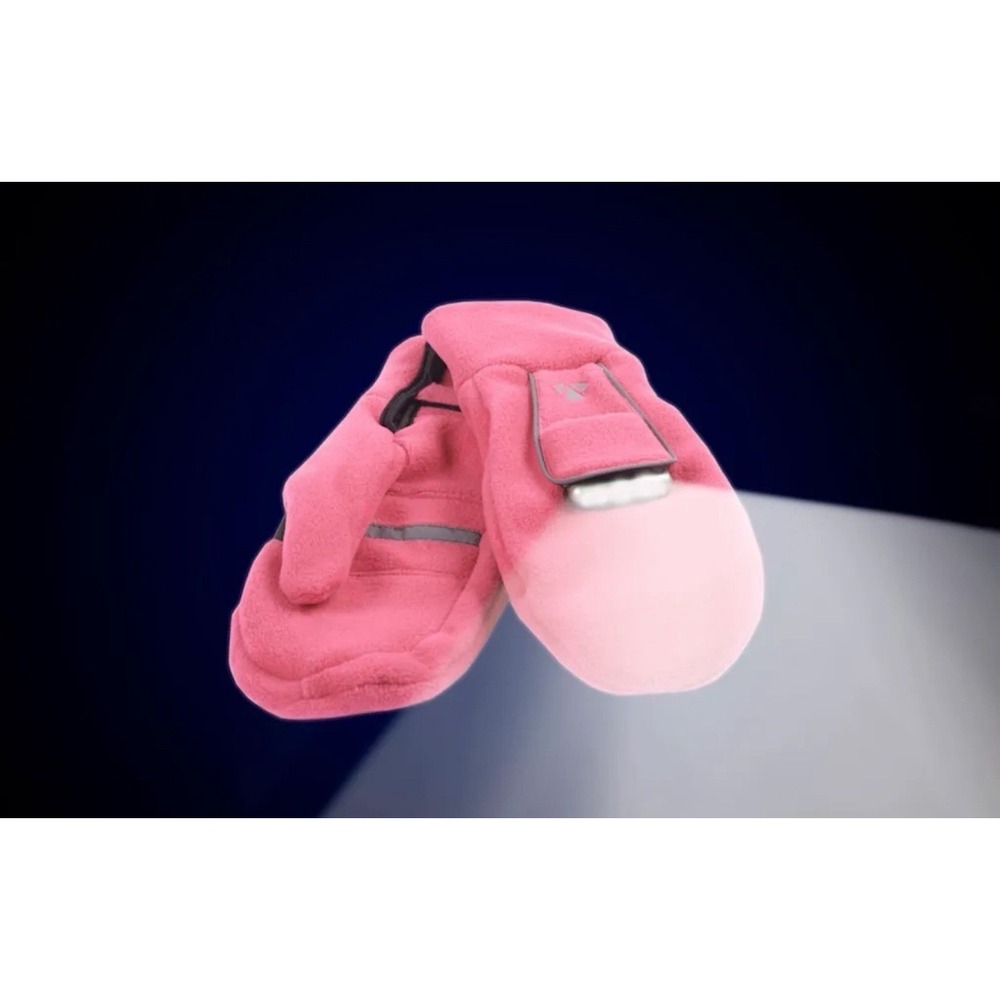 runLites Mittens Hot Pink Running Fleece Gloves size Large with battery